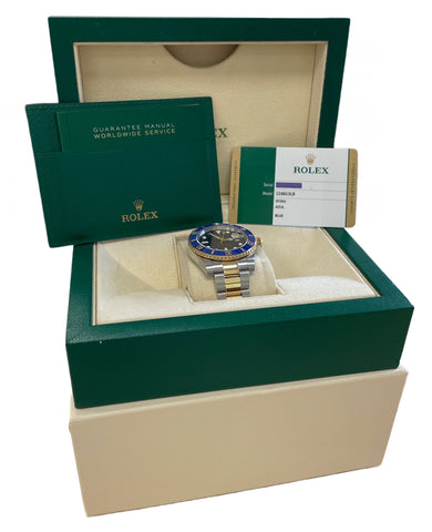 MINT PAPERS Rolex Submariner Date Blue Two-Tone 18K Gold Ceramic 116613 LB BOX