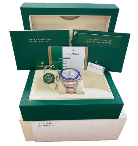 MINT PAPERS Rolex Yacht-Master II 44mm NEW HANDS 18K Rose Gold Steel 116681 BOX