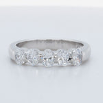 Platinum 950 Oval Diamond 5 Stone Wedding Band 0.25ctw G VS Ring Size 5.75