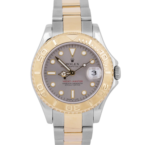 Rolex Yacht-Master Two-Tone 35mm SLATE Gray Steel 18K Yellow Gold 68623 Watch