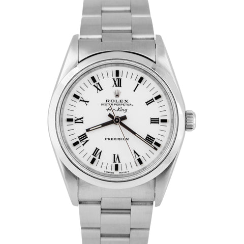 MINT TRITINOVA Rolex Air-King Precision White Stainless Steel 34mm Watch 14000