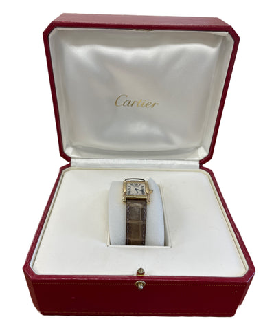 Ladies Cartier Tank Francaise 18k Gold 20mm Ivory Roman Quartz W5000256 2385 BOX