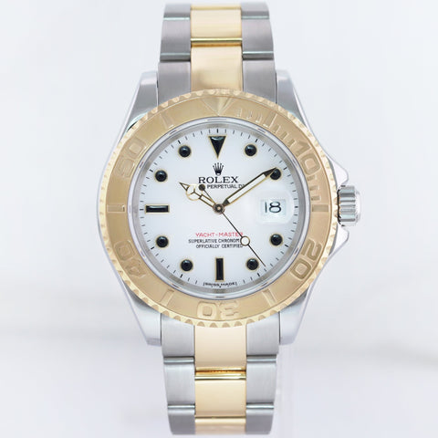 PAPERS MINT 2005 Rolex Yacht-Master 16623 White Sapphire Two Tone Yellow Gold Watch Box