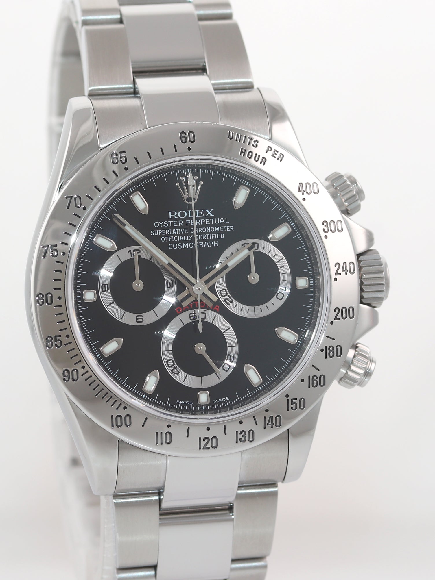 MINT 2014 Rolex Daytona 116520 Cosmo Black Dial Steel Chronograph 40mm Watch Box