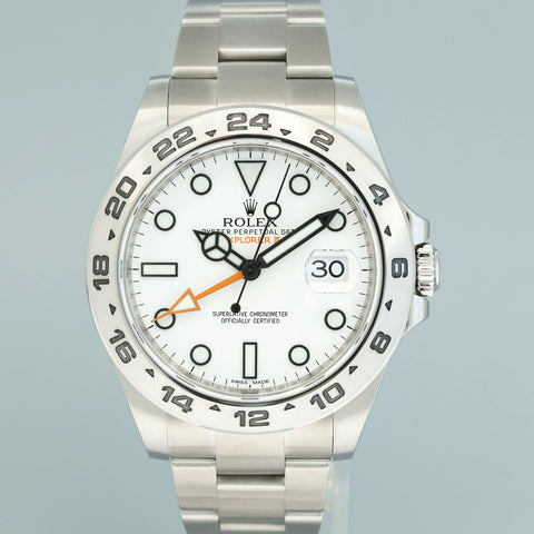 MINT 2018 RSC Rolex Explorer II 42mm 216570 Polar White Dial Steel Watch Box