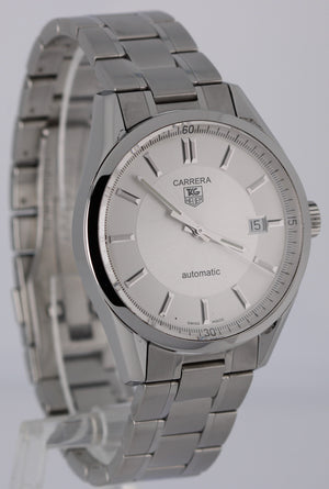 Tag Heuer Carrera Date Calibre 5 Steel Silver 38mm Automatic WV211A-0 Watch