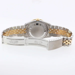 DIAMOND BEZEL Rolex DateJust 16233 Two-Tone  Yellow Gold MOP Jubilee Watch Box