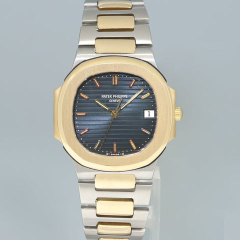 Patek Philippe 34mm 3900J Nautilus Blue Yellow Gold Two Tone Watch Box