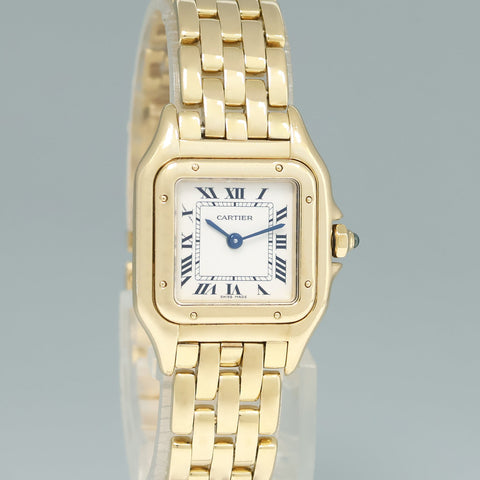 Ladies Cartier Panthere Yellow Gold White Roman 22mm Quartz Ref 8839 Watch Box