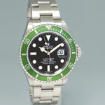 Papers 2003 Flat 4 Rolex Kermit F Serial Green Anniversary Submariner 16610LV Watch Box