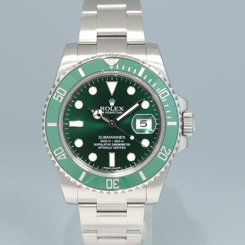 2024 RSC Service Papers Rolex Submariner Hulk Green Ceramic 116610LV Steel Watch Box