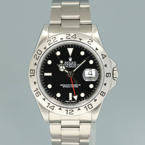 MINT Rolex Explorer II 16570 Stainless Steel Black Dial GMT 40mm Watch Box