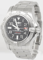 MINT Breitling Avenger II Seawolf 45mm Stainless Black Automatic Watch A17331