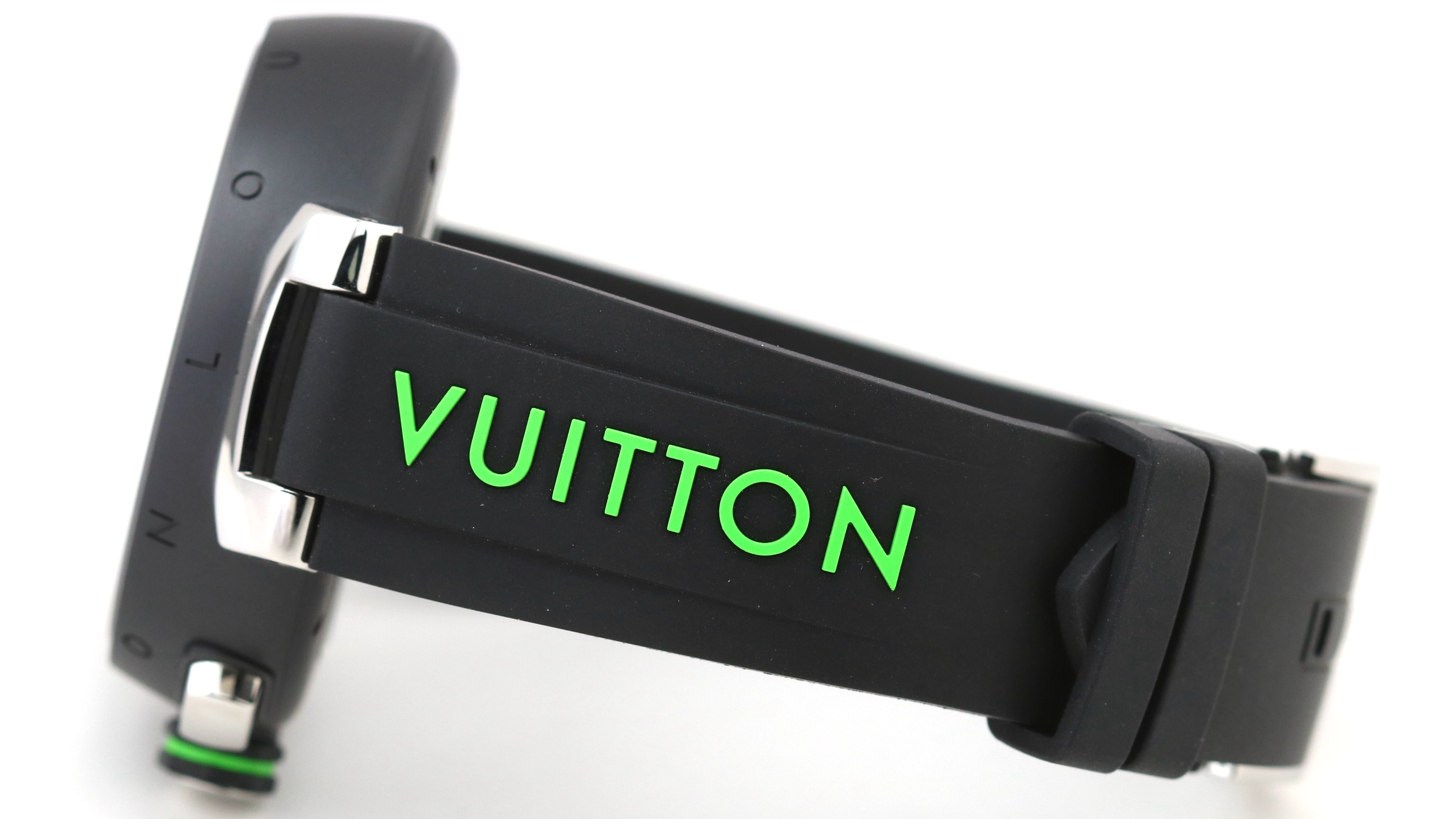 NEW Louis Vuitton Tambour Damier Graffit Chronograph 46mm Black Green QA130 BOX