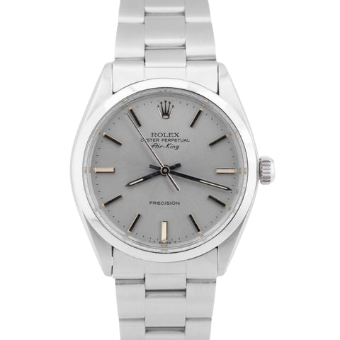 Rolex Oyster Perpetual Air-King Precision Silver 34mm Stainless Steel Watch 5500