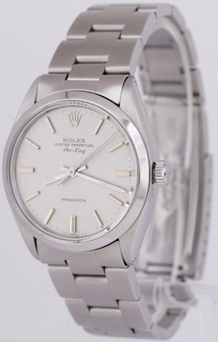 Rolex Oyster Perpetual Air-King Precision Silver 34mm Stainless Steel Watch 5500
