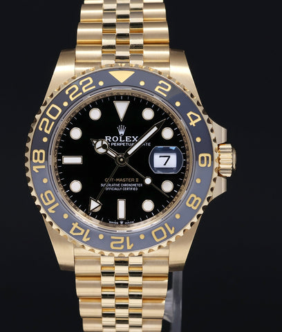 2023 NEW PAPERS Rolex GMT Master Yellow Gold 126718 Jubilee 40mm Watch Box