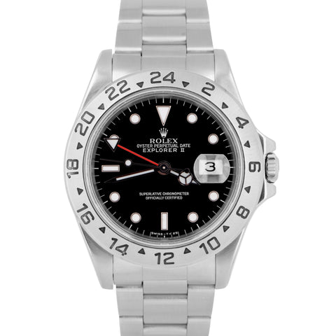 Rolex Explorer II Black Stainless Steel 40mm Stainless Steel GMT Watch 16570
