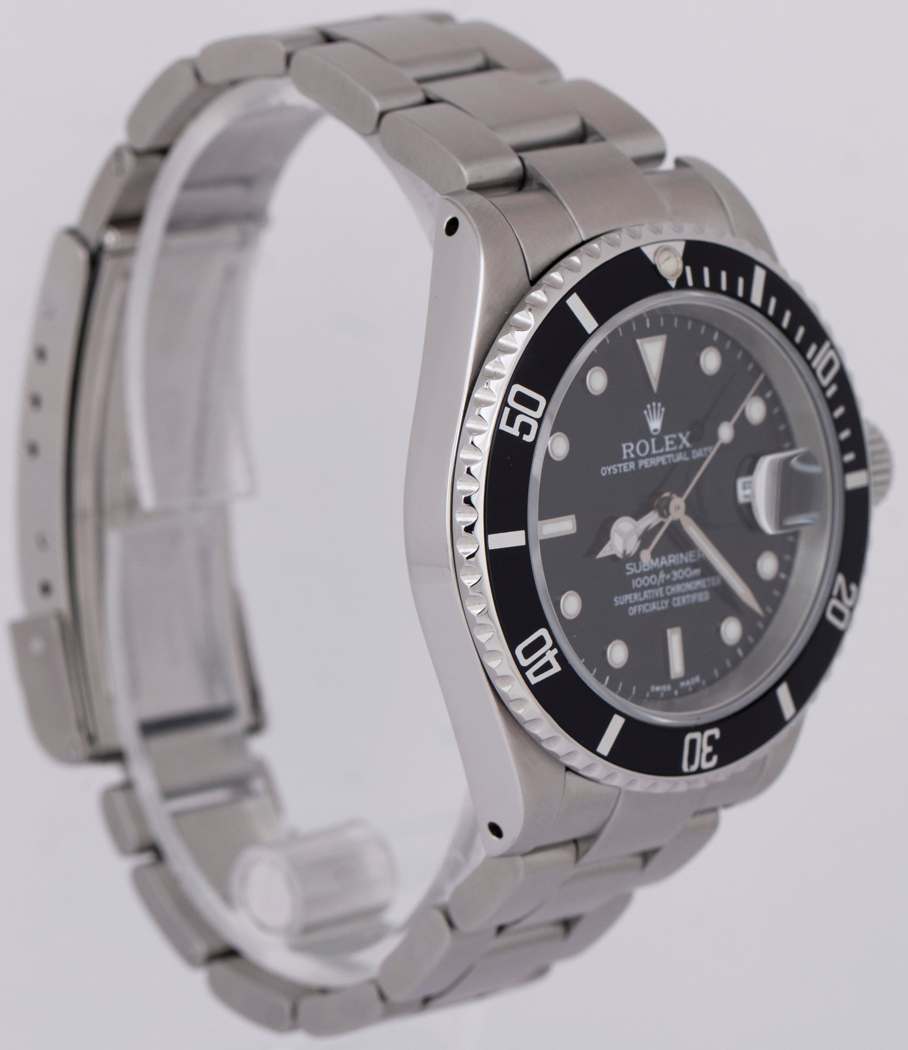 MINT Rolex Submariner Date 40mm Black Stainless Steel Automatic Watch 16610