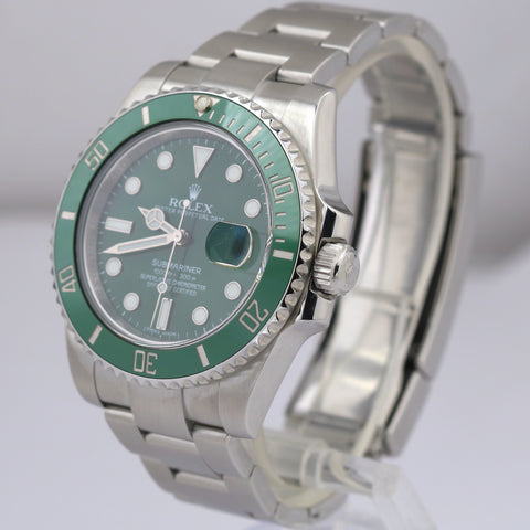 Rolex Submariner Date HULK Green Ceramic Stainless Steel 40mm 116610 LV Watch