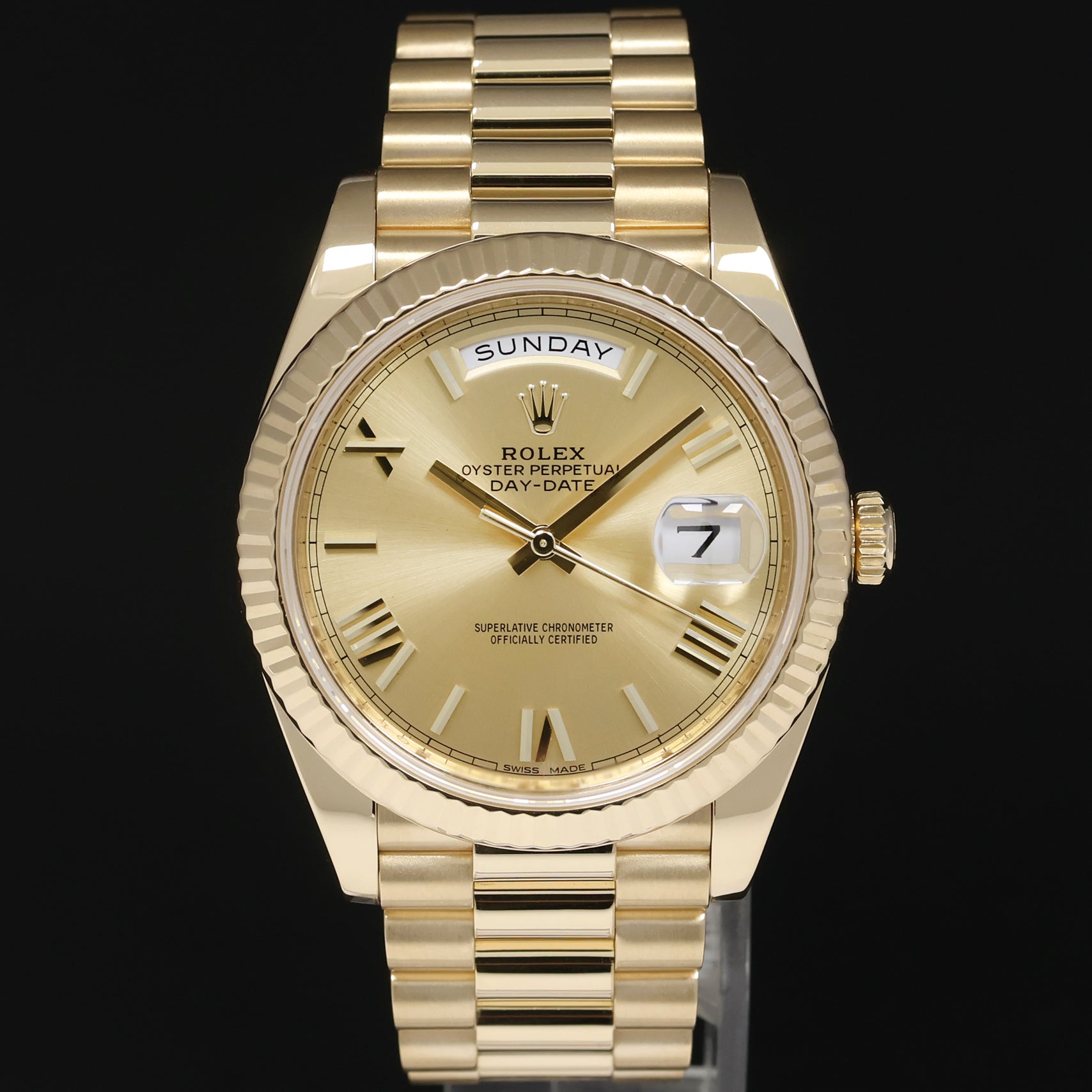 2020 MINT Rolex Day-Date 40 President 228238 Champagne Roman Gold Watch Box