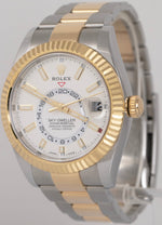 MINT NEW PAPERS Rolex Sky-Dweller White Two-Tone 18K Gold 42mm Oyster 326933 BOX