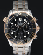 PAPERS Omega Seamaster Two Tone Sedna Rose Gold Chrono 210.20.44.51.01.001 Watch
