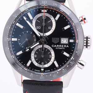 Tag Heuer Carrera Chronograph Black 41mm Leather Ceramic Date CBM2110.BA0651