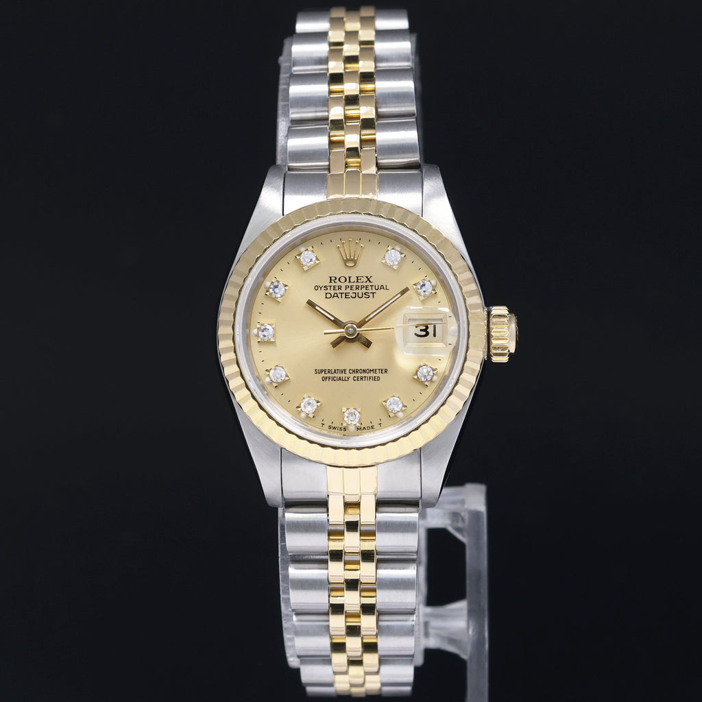 MINT Ladies Rolex DateJust 26mm 69173 Two Tone Diamond Gold Jubilee Watch