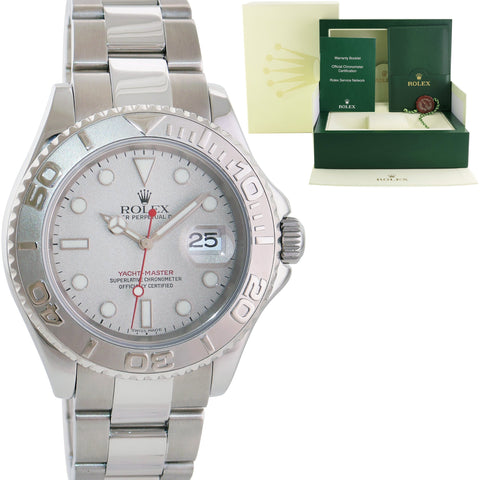 2002 MINT Rolex Yacht-Master 16622 Steel Platinum Bezel Oyster 40mm Watch Box