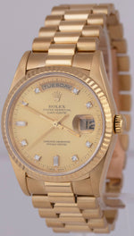 MINT PAPERS Rolex Day-Date President FACTORY DIAMOND Gold 36mm 18238 Watch BOX