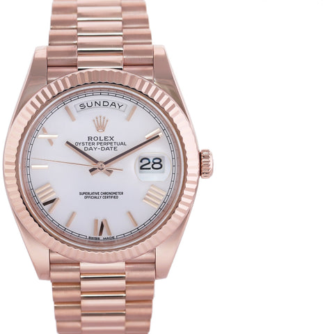 2020 MINT Rolex President 40mm Rose Gold White Roman 228235 Watch Box