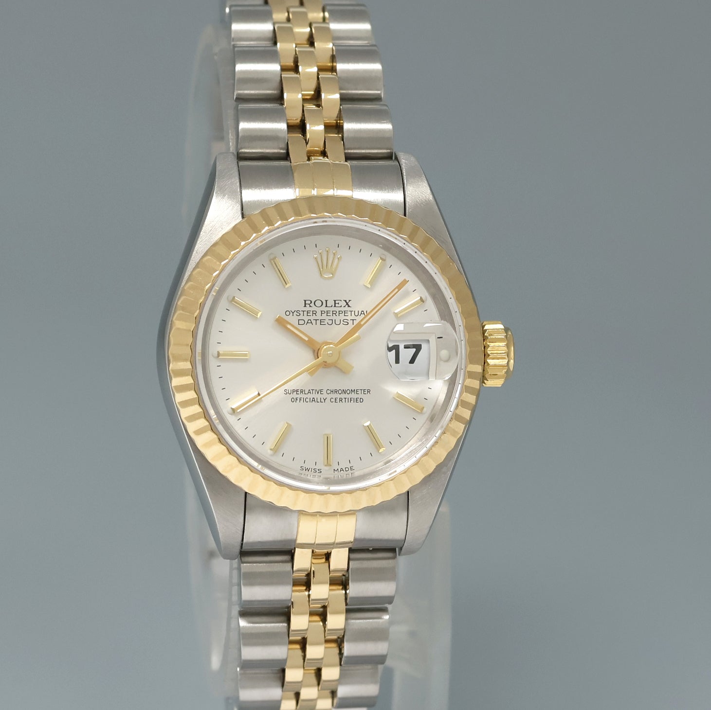 MINT PAPERS Ladies Rolex DateJust 26mm 69173 Two Tone Yellow Gold Jubilee Watch