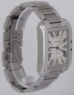 MINT Cartier Tank Anglaise XL Silver Steel 37mm Automatic Watch 3507 W520394