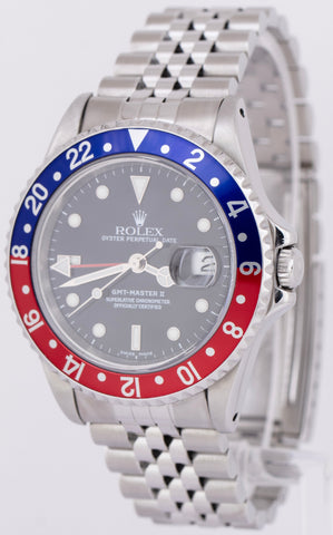 MINT 2003 Rolex GMT-Master II 'PEPSI' 40mm Blue Red Steel JUBILEE Watch 16710