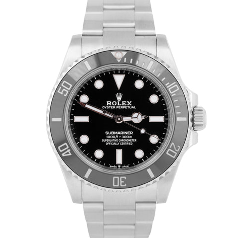 MINT PAPERS Rolex Submariner No-Date 41mm Ceramic Steel Black Watch 124060 BOX