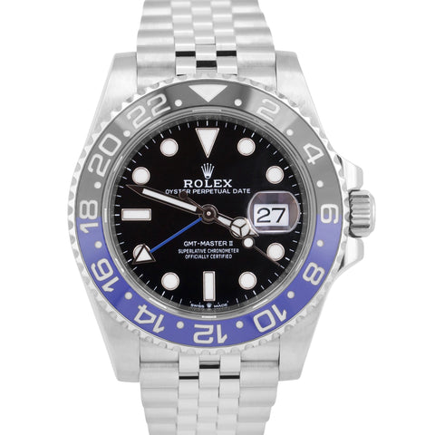 MINT 2023 Rolex GMT-Master II BATGIRL Blue Black JUBILEE 40mm 126710 BLNR BOX