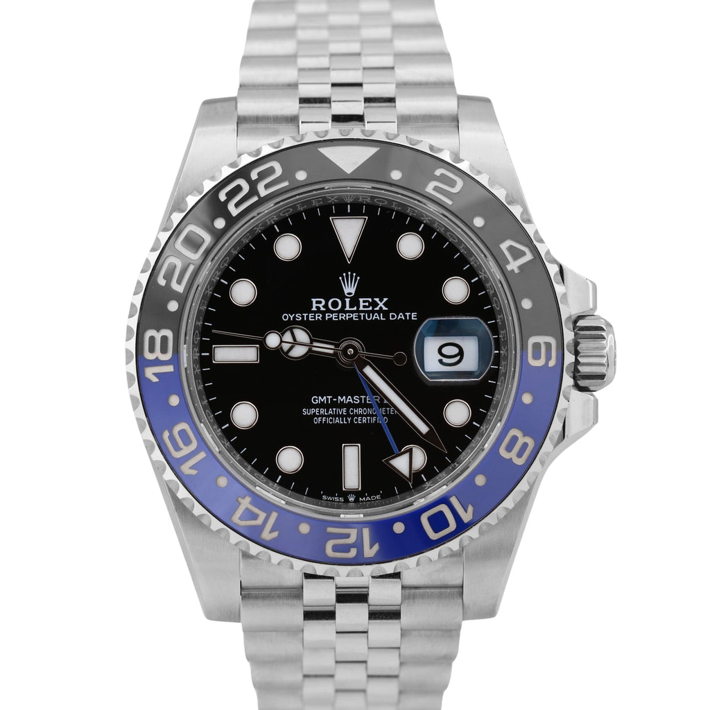 MINT Rolex GMT-Master II BATGIRL Blue Black JUBILEE Stainless 40mm 126710 BLNR
