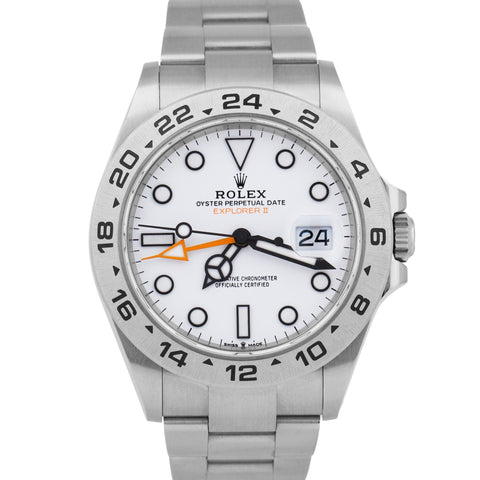 BRAND NEW PAPERS Rolex Explorer II 42mm POLAR WHITE Steel Watch 226570 BOX