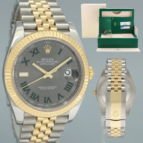PAPERS MINT Rolex DateJust 41 126333 Two Tone Gold Wimbledon Jubilee Watch Box