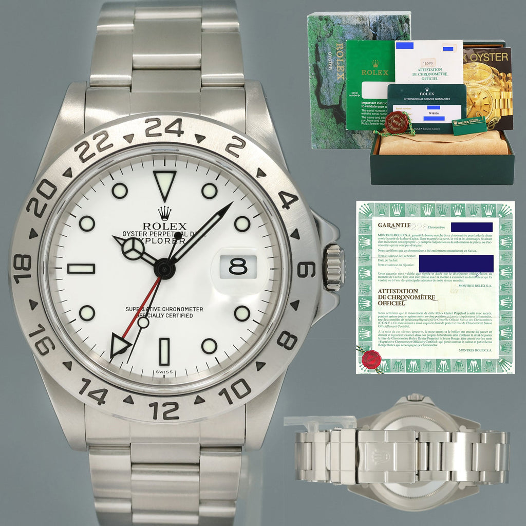 2021 RSC & PAPERS Rolex Explorer II White 16570 40mm Polar Swiss Only Watch Box