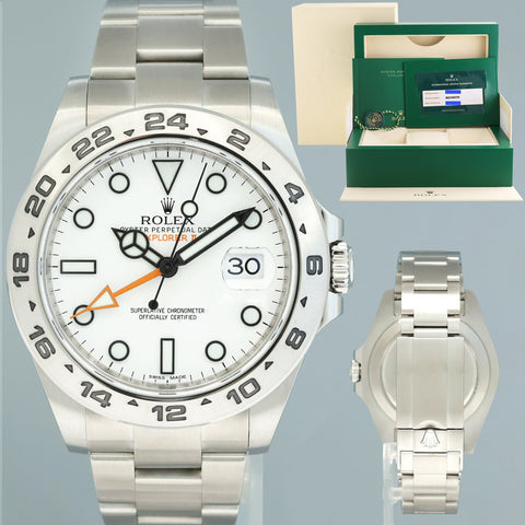 MINT 2018 RSC Rolex Explorer II 42mm 216570 Polar White Dial Steel Watch Box