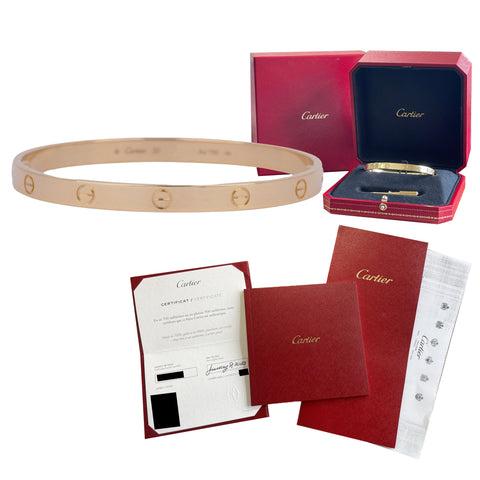 MINT 2023 PAPERS Cartier LOVE 18K Yellow Gold Bracelet Size 20 AU 750 BOX