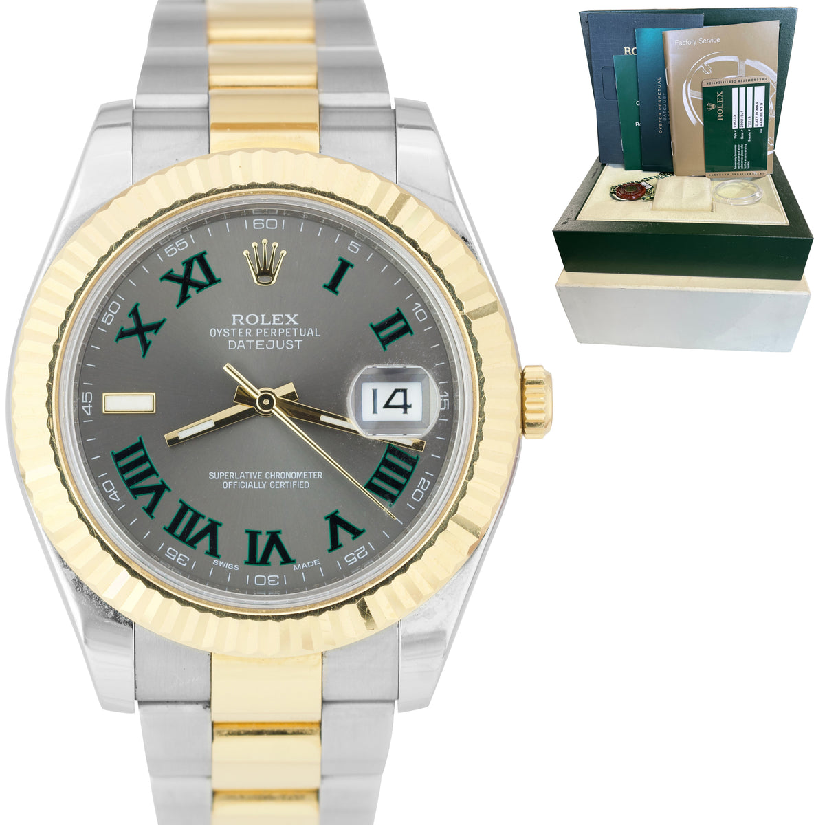 datejust wimbledon two tone