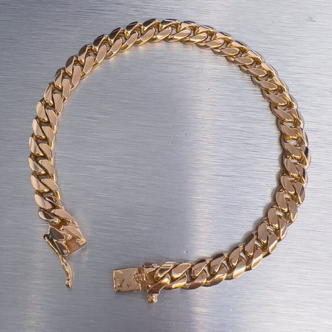 18k Rose Gold Cuban Link 6.50mm Hidden Box Clasp Bracelet 7.25" 28g