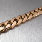 18k Rose Gold Cuban Curb Link Box Clasp Bracelet 7.25" 39.8g 8.50mm