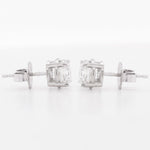 14k White Gold Round Diamond Basket Stud Earrings 1.22ctw I SI1