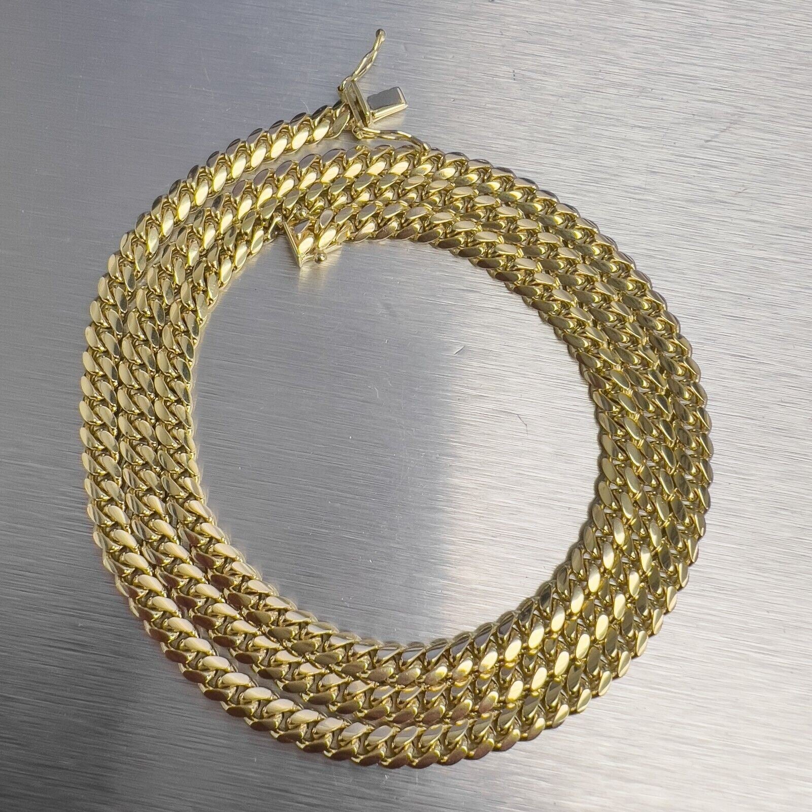 14k Yellow Gold Cuban Curb Link 5.00mm Chain Necklace 26" 52.4g