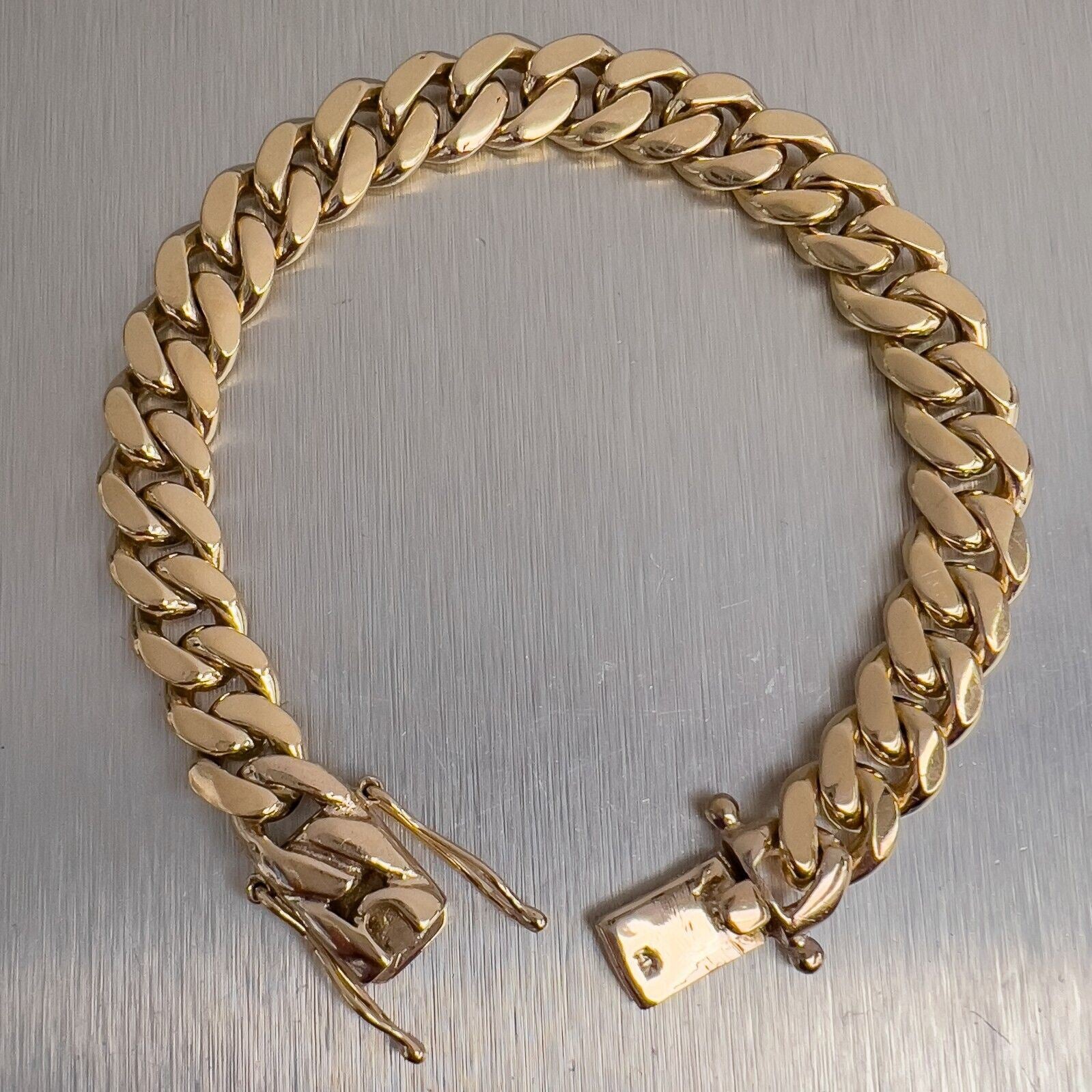 14k Yellow Gold Miami Cuban Link 9.60mm Bracelet 7" 45.2g w/ Box Clasp
