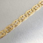 14k White & Yellow Gold Fancy Oval Mariner Link 12mm 2-Tone Bracelet 9.00" 60.4g